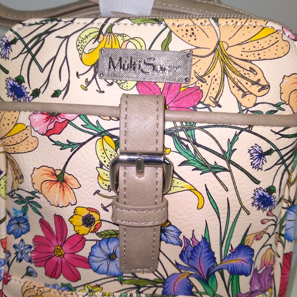 MultiSacc Spring Floral Mini Multi Compartment Crossbody Bag - Picture 2 of 7